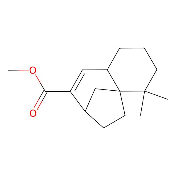 2D Structure of methyl (1S,6R,9S)-2,2-dimethyltricyclo[7.2.1.01,6]dodec-7-ene-8-carboxylate