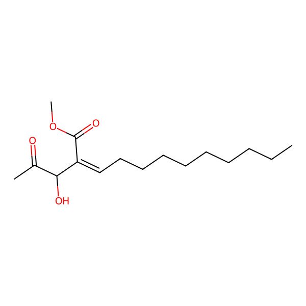 2D Structure of Methyl 2-(1-hydroxy-2-oxopropyl)dodec-2-enoate