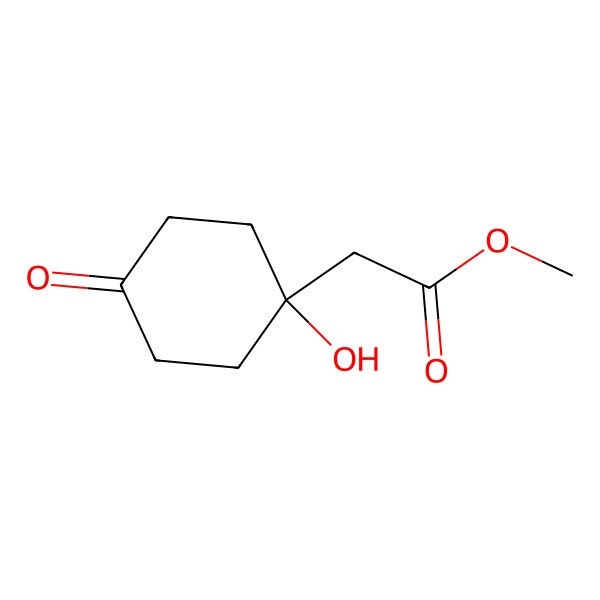 2D Structure of Methyl 2-(1-hydroxy-4-oxocyclohexyl)acetate