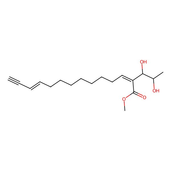 2D Structure of Methyl 2-(1,2-dihydroxypropyl)tetradeca-2,11-dien-13-ynoate