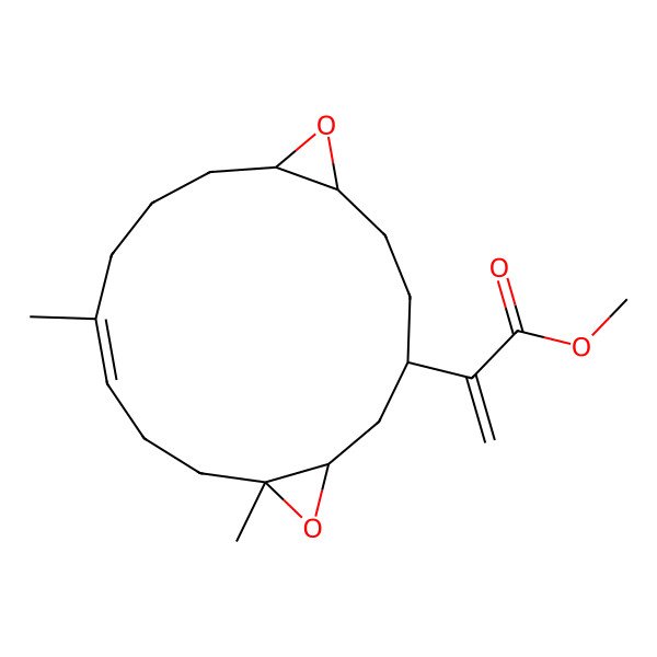 2D Structure of Methyl 2-(12,16-dimethyl-7,17-dioxatricyclo[14.1.0.06,8]heptadec-12-en-3-yl)prop-2-enoate
