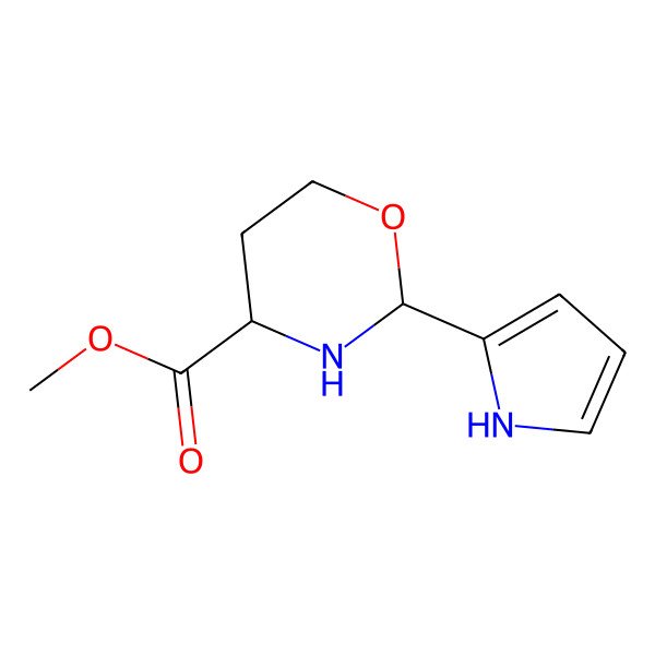 2D Structure of methyl 2-(1H-pyrrol-2-yl)-1,3-oxazinane-4-carboxylate