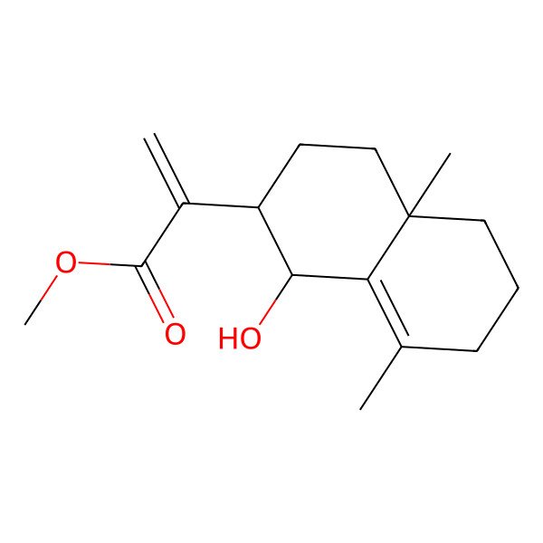 2D Structure of methyl 2-[(1R,2S,4aR)-1-hydroxy-4a,8-dimethyl-2,3,4,5,6,7-hexahydro-1H-naphthalen-2-yl]prop-2-enoate