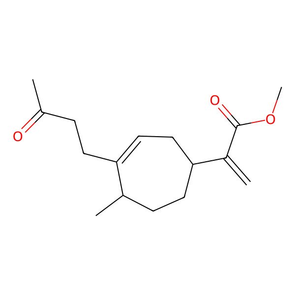 2D Structure of methyl 2-[(1R,5S)-5-methyl-4-(3-oxobutyl)cyclohept-3-en-1-yl]prop-2-enoate