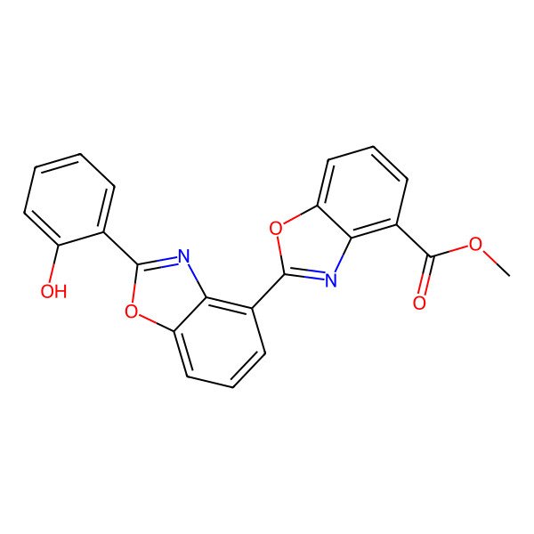 2D Structure of Methyl 2-[2-(2-hydroxyphenyl)-1,3-benzoxazol-4-yl]-1,3-benzoxazole-4-carboxylate