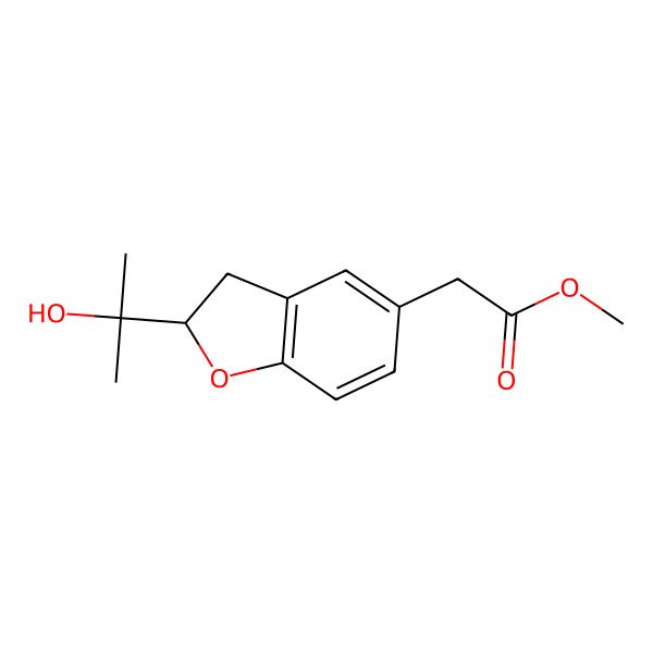 2D Structure of Methyl 2-[2-(2-hydroxypropan-2-yl)-2,3-dihydro-1-benzofuran-5-yl]acetate