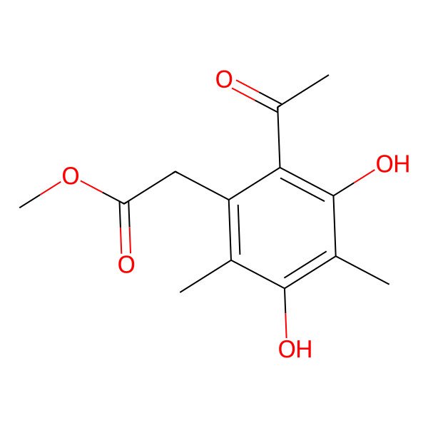 2D Structure of Methyl 2-(2-acetyl-3,5-dihydroxy-4,6-dimethylphenyl)acetate