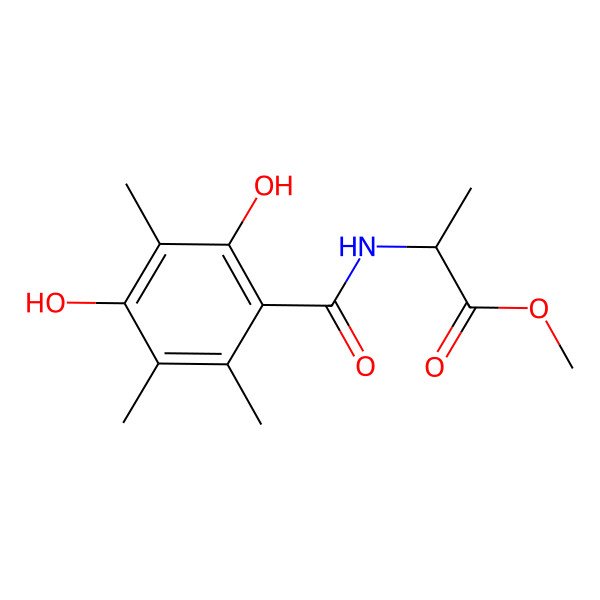 2D Structure of Methyl 2-[(2,4-dihydroxy-3,5,6-trimethylbenzoyl)amino]propanoate