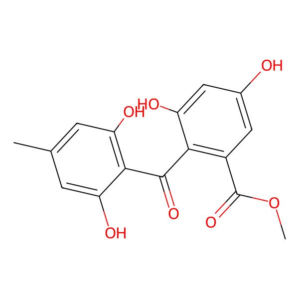 2D Structure of Methyl 2-(2,6-dihydroxy-4-methylbenzoyl)-3,5-dihydroxybenzoate