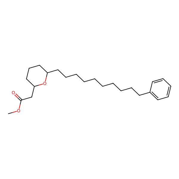 2D Structure of methyl 2-[(2S,6S)-6-(10-phenyldecyl)oxan-2-yl]acetate