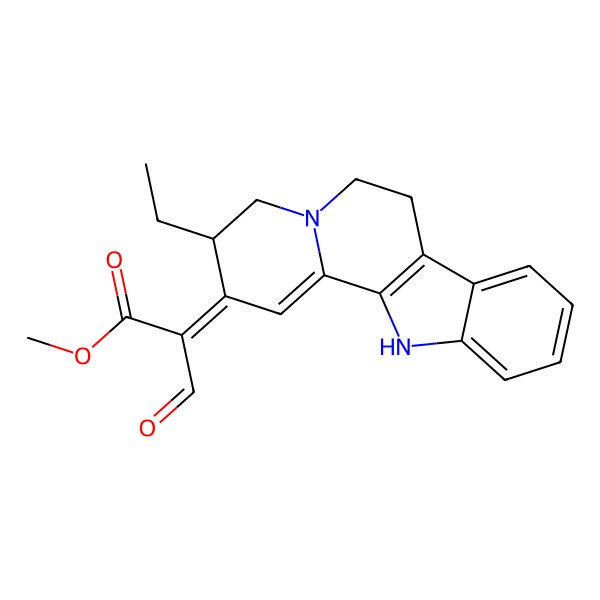 2D Structure of methyl 2-(3-ethyl-4,6,7,12-tetrahydro-3H-indolo[2,3-a]quinolizin-2-ylidene)-3-oxopropanoate