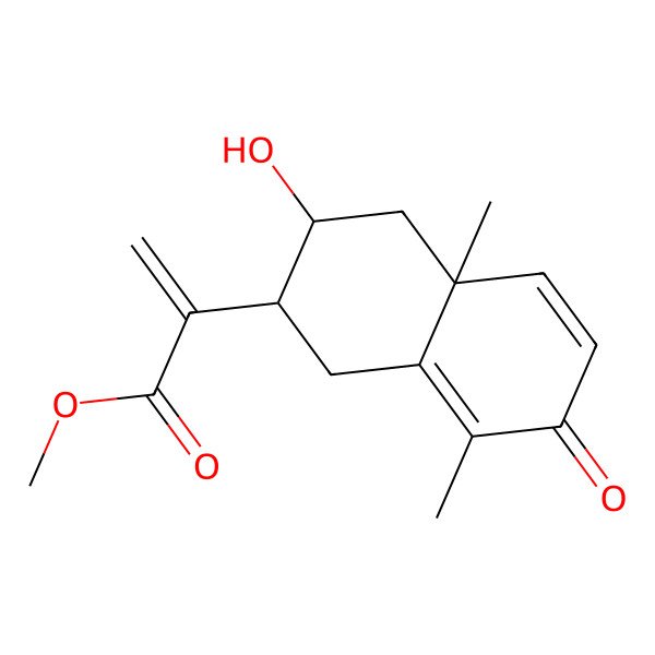 2D Structure of Methyl 2-(3-hydroxy-4a,8-dimethyl-7-oxo-1,2,3,4-tetrahydronaphthalen-2-yl)prop-2-enoate