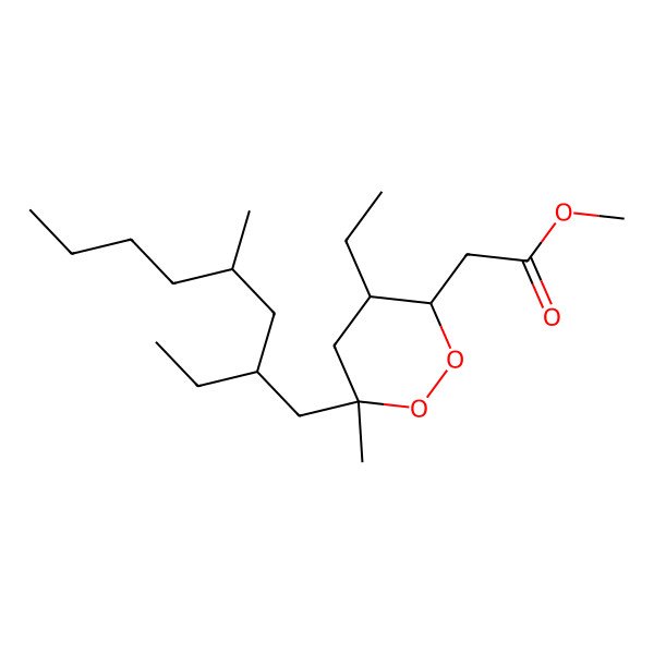 2D Structure of methyl 2-[(3R,4S,6S)-4-ethyl-6-[(2S)-2-ethyl-4-methyloctyl]-6-methyldioxan-3-yl]acetate