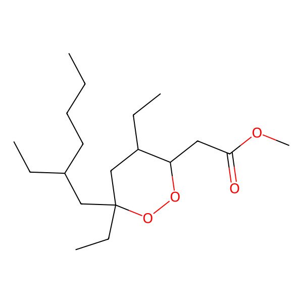2D Structure of methyl 2-[(3R,4S,6S)-4,6-diethyl-6-[(2S)-2-ethylhexyl]dioxan-3-yl]acetate