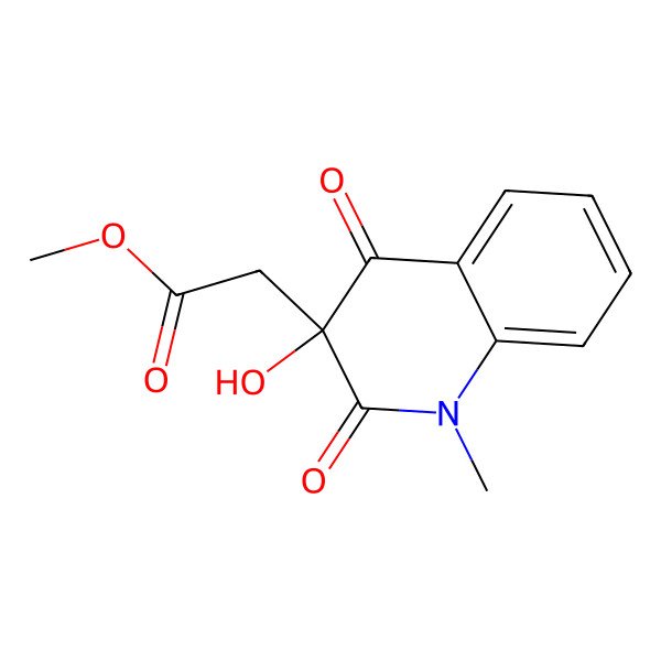2D Structure of methyl 2-[(3S)-3-hydroxy-1-methyl-2,4-dioxoquinolin-3-yl]acetate