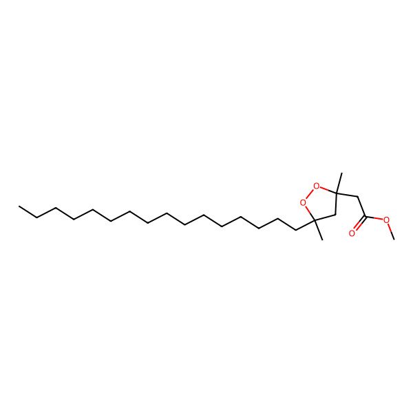 2D Structure of methyl 2-[(3S,5R)-5-hexadecyl-3,5-dimethyl-dioxolan-3-yl]acetate