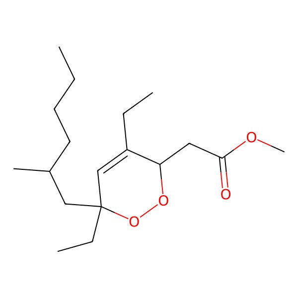 2D Structure of Methyl 2-((3S,6R)-4,6-Diethyl-6-((2S)-2-Methylhexyl)-3H-1,2-Dioxin-3-Yl)Acetate