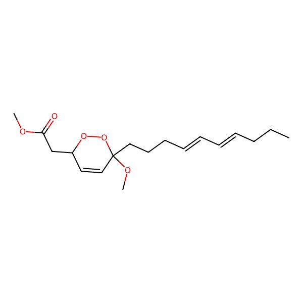 2D Structure of methyl 2-[(3S,6S)-6-[(4E,6E)-deca-4,6-dienyl]-6-methoxy-3H-1,2-dioxin-3-yl]acetate