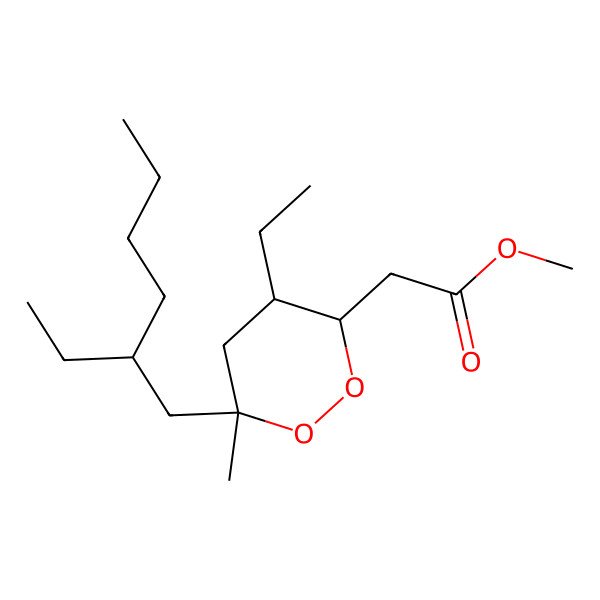 2D Structure of Methyl 2-[4-ethyl-6-(2-ethylhexyl)-6-methyldioxan-3-yl]acetate