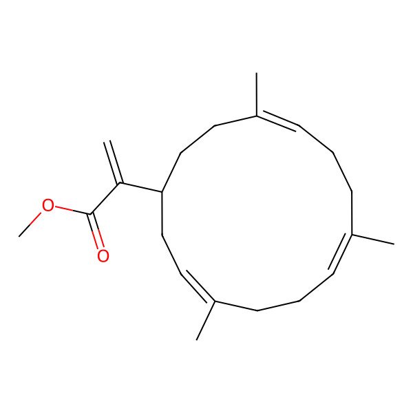 2D Structure of Methyl 2-(4,8,12-trimethylcyclotetradeca-3,7,11-trien-1-yl)prop-2-enoate