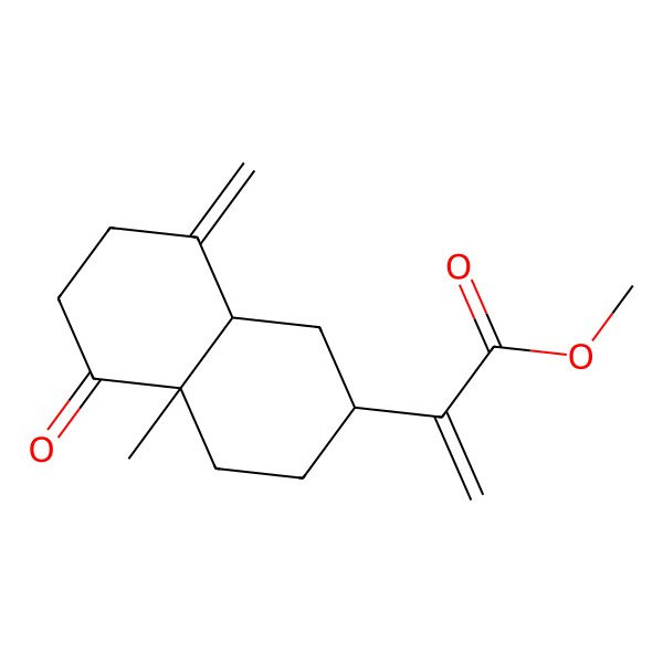 2D Structure of methyl 2-(4a-methyl-8-methylidene-5-oxo-2,3,4,6,7,8a-hexahydro-1H-naphthalen-2-yl)prop-2-enoate