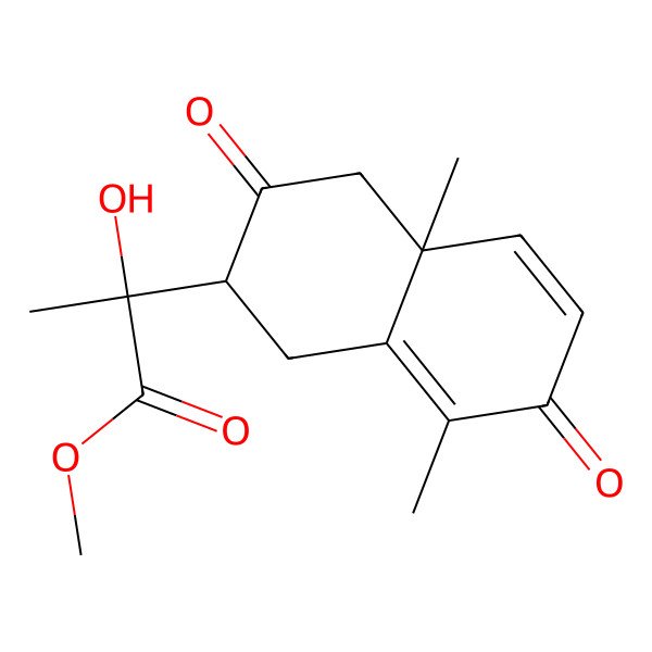 2D Structure of methyl 2-(4a,8-dimethyl-3,7-dioxo-2,4-dihydro-1H-naphthalen-2-yl)-2-hydroxypropanoate