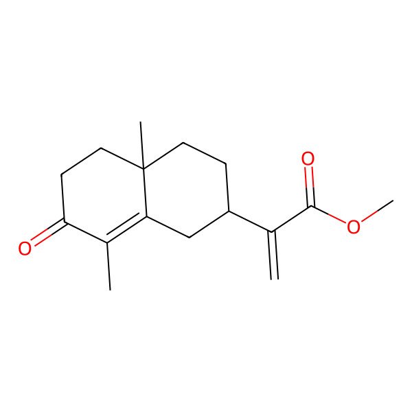 2D Structure of Methyl 2-(4a,8-dimethyl-7-oxo-1,2,3,4,5,6-hexahydronaphthalen-2-yl)prop-2-enoate 2D Structure of Methyl 2-(4a,8-dimethyl-7-oxo-1,2,3,4,5,6-hexahydronaphthalen-2-yl)prop-2-enoate