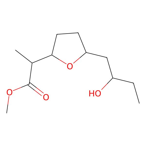 2D Structure of Methyl 2-[5-(2-hydroxybutyl)tetrahydro-2-furanyl]propanoate