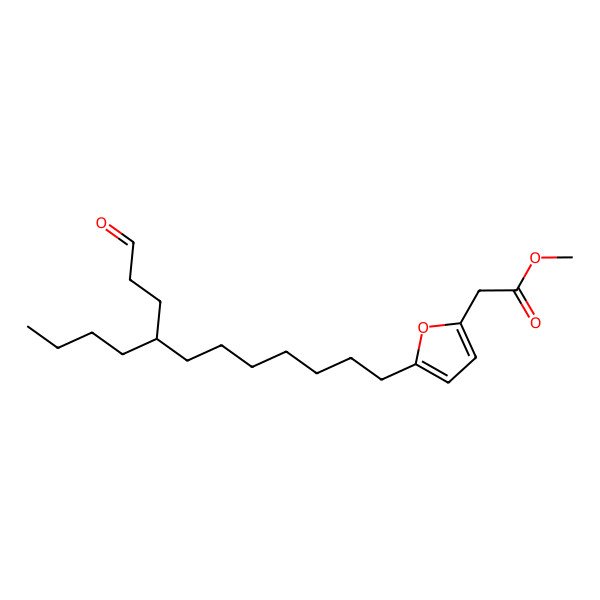 2D Structure of methyl 2-[5-[(8R)-8-(3-oxopropyl)dodecyl]furan-2-yl]acetate