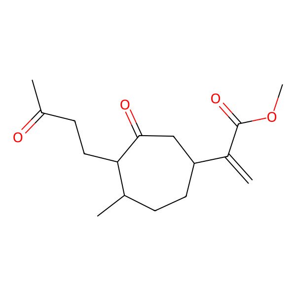 2D Structure of Methyl 2-[5-methyl-3-oxo-4-(3-oxobutyl)cycloheptyl]prop-2-enoate