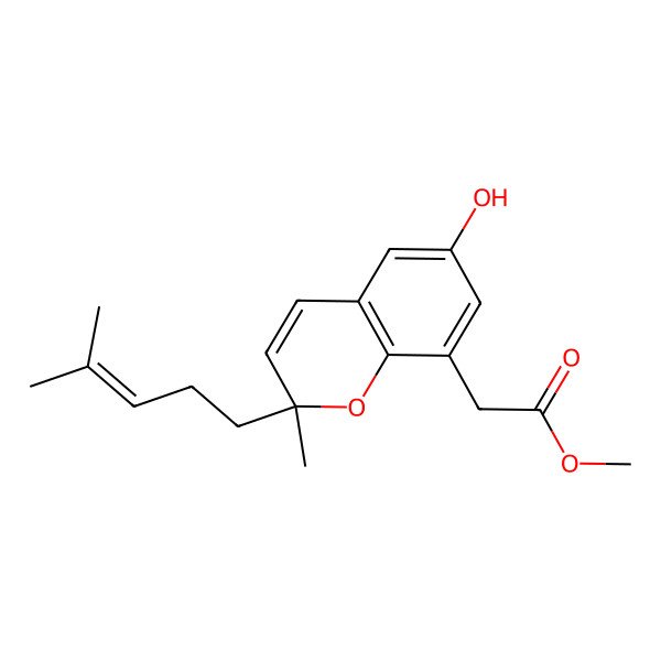 2D Structure of Methyl 2-[6-hydroxy-2-methyl-2-(4-methylpent-3-enyl)chromen-8-yl]acetate