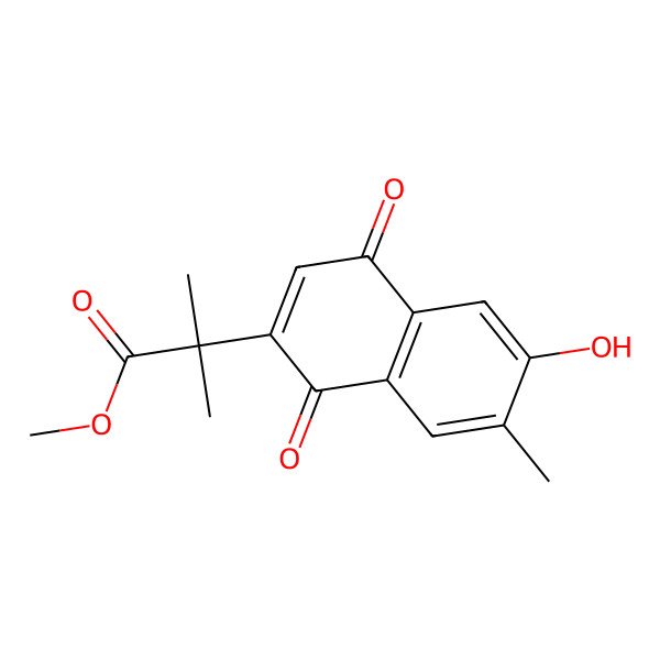2D Structure of Methyl 2-(6-hydroxy-7-methyl-1,4-dioxonaphthalen-2-yl)-2-methylpropanoate