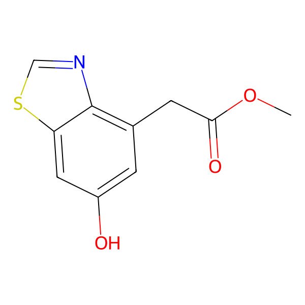 2D Structure of Methyl 2-(6-hydroxybenzothiazol-4-yl) acetate