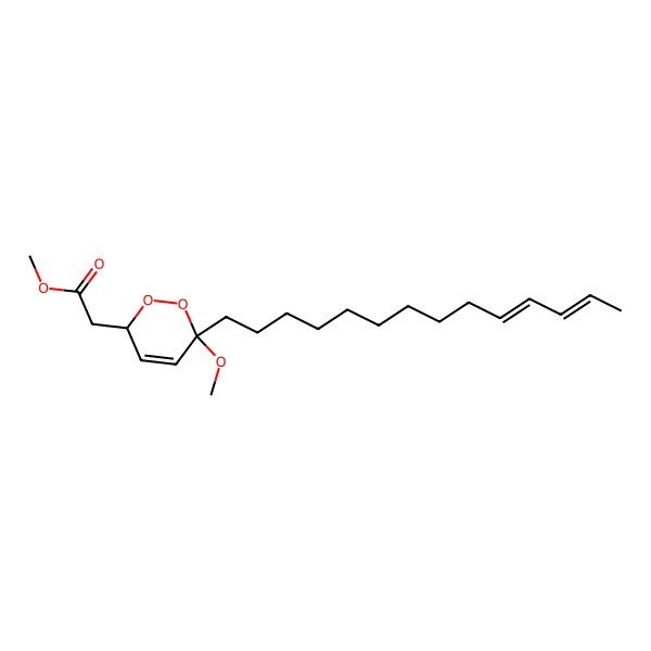 2D Structure of methyl 2-(6-methoxy-6-tetradeca-10,12-dienyl-3H-1,2-dioxin-3-yl)acetate
