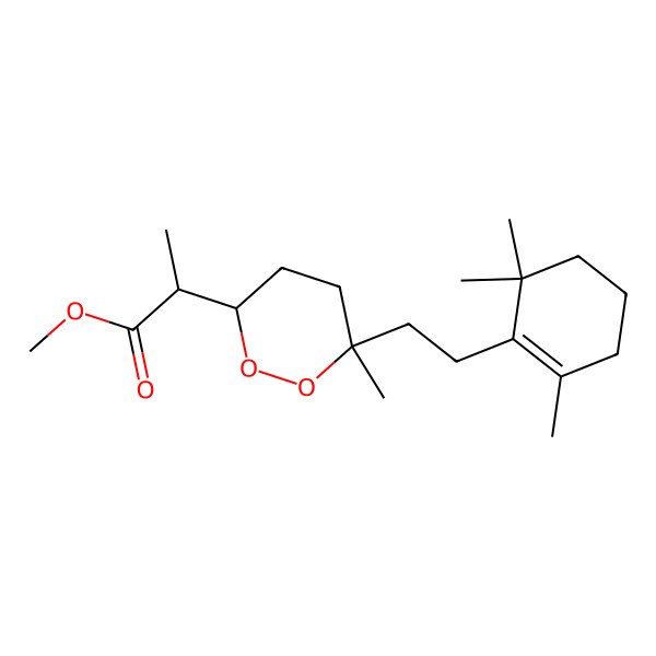 2D Structure of Methyl 2-[6-methyl-6-[2-(2,6,6-trimethylcyclohexen-1-yl)ethyl]dioxan-3-yl]propanoate