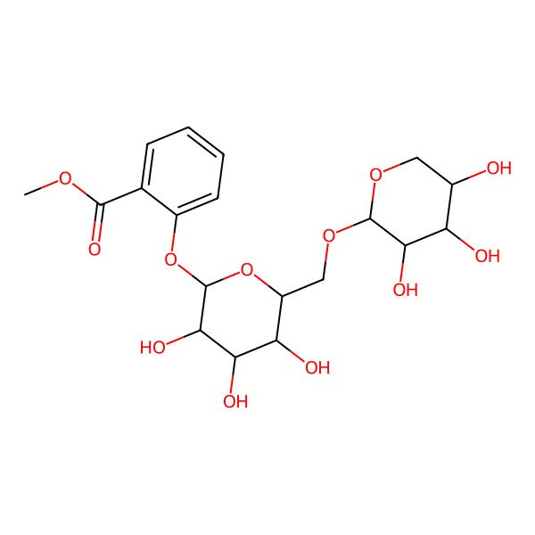 2D Structure of Methyl 2-[(6-o-pentopyranosylhexopyranosyl)oxy]benzoate