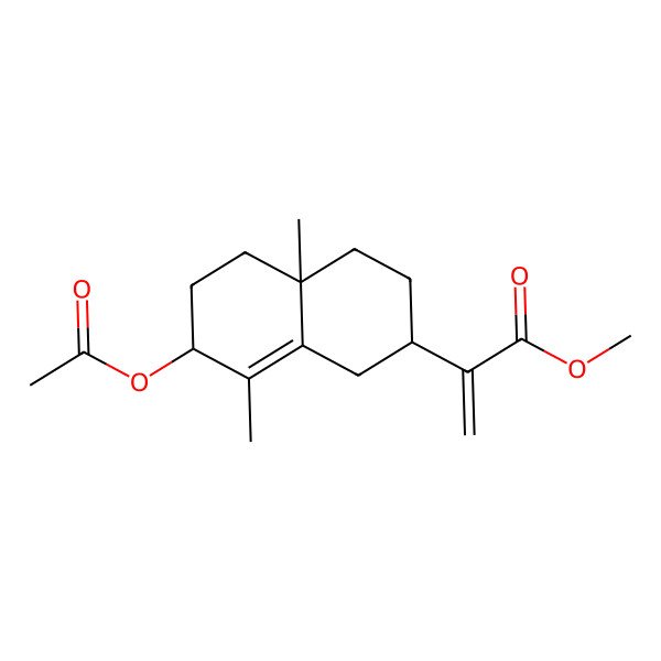 2D Structure of methyl 2-(7-acetyloxy-4a,8-dimethyl-2,3,4,5,6,7-hexahydro-1H-naphthalen-2-yl)prop-2-enoate