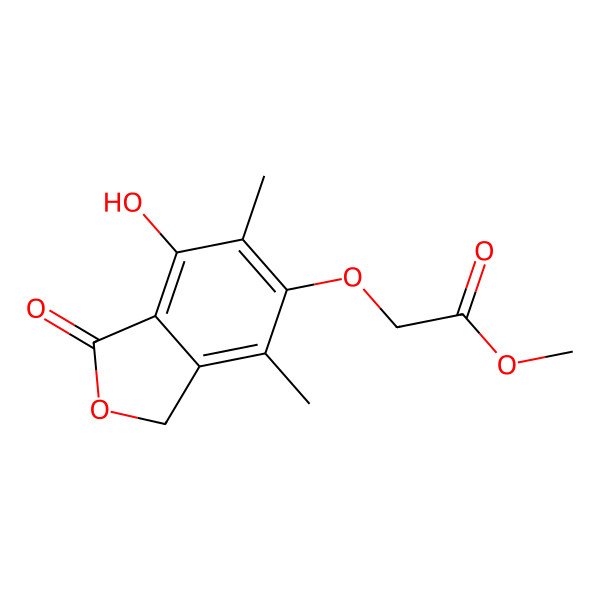 2D Structure of methyl 2-[(7-hydroxy-4,6-dimethyl-1-oxo-3H-2-benzouran-5-yl)oxy]acetate