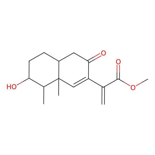 2D Structure of Methyl 2-(7-hydroxy-8,8a-dimethyl-3-oxo-4,4a,5,6,7,8-hexahydronaphthalen-2-yl)prop-2-enoate
