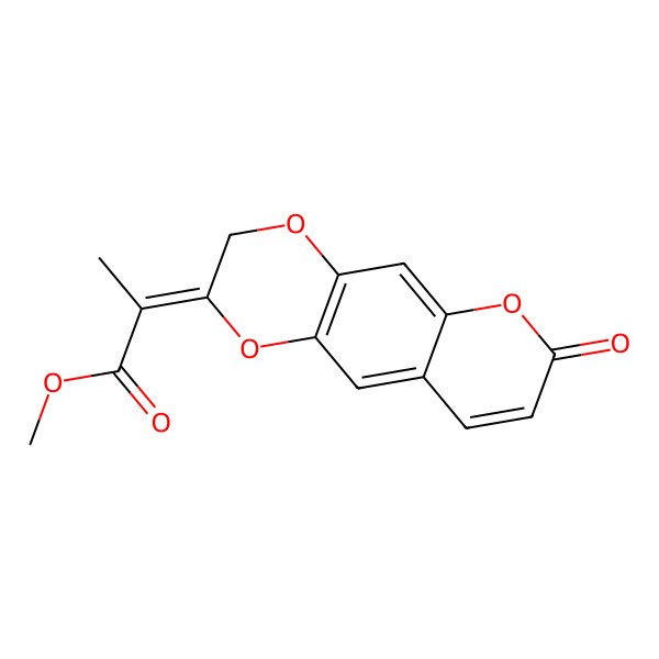 2D Structure of Methyl 2-(7-oxopyrano[2,3-g][1,4]benzodioxin-2-ylidene)propanoate