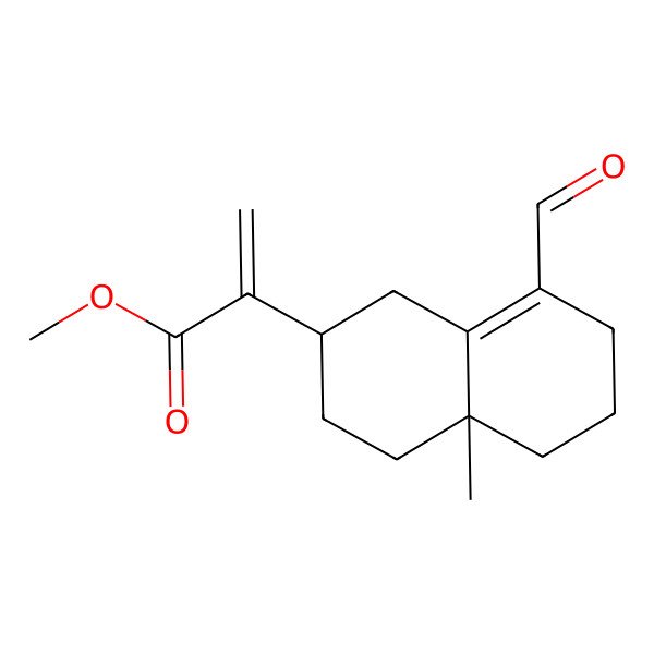 2D Structure of methyl 2-(8-formyl-4a-methyl-2,3,4,5,6,7-hexahydro-1H-naphthalen-2-yl)prop-2-enoate