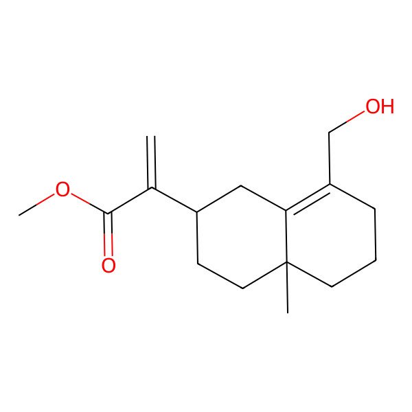 2D Structure of methyl 2-[8-(hydroxymethyl)-4a-methyl-2,3,4,5,6,7-hexahydro-1H-naphthalen-2-yl]prop-2-enoate