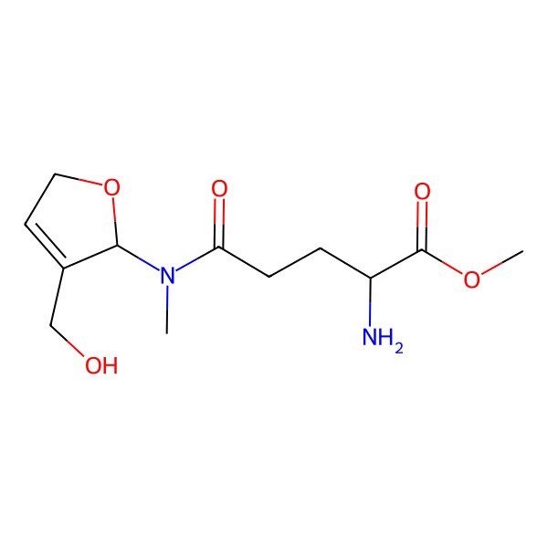 2D Structure of Methyl 2-amino-5-[[3-(hydroxymethyl)-2,5-dihydrofuran-2-yl]-methylamino]-5-oxopentanoate