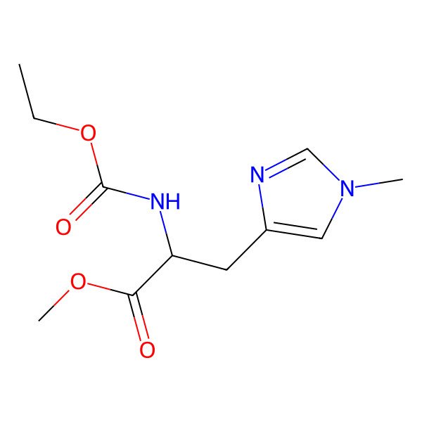 2D Structure of Methyl 2-(ethoxycarbonylamino)-3-(1-methylimidazol-4-yl)propanoate