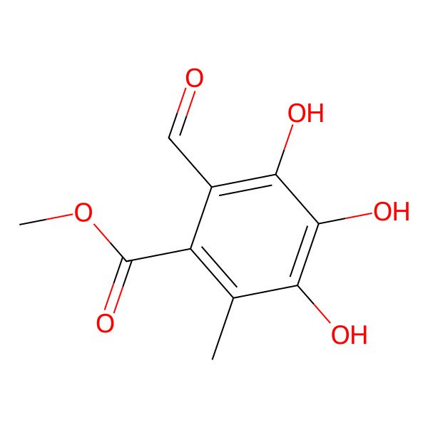 2D Structure of Methyl 2-ormyl-3,4,5-trihydroxy-6-methylbenzoate