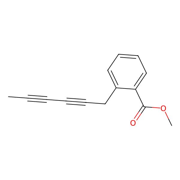 2D Structure of Methyl 2-(hexa-2,4-diyn-1-yl)benzoate 2D Structure of Methyl 2-(hexa-2,4-diyn-1-yl)benzoate