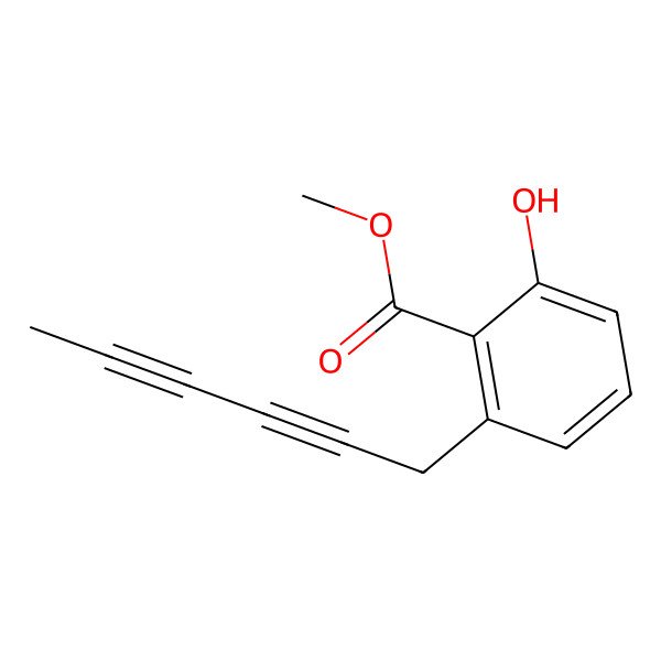 2D Structure of Methyl 2-hexa-2,4-diynyl-6-hydroxybenzoate 2D Structure of Methyl 2-hexa-2,4-diynyl-6-hydroxybenzoate