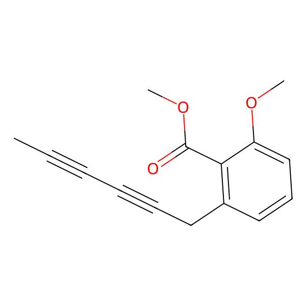 2D Structure of Methyl 2-hexa-2,4-diynyl-6-methoxybenzoate