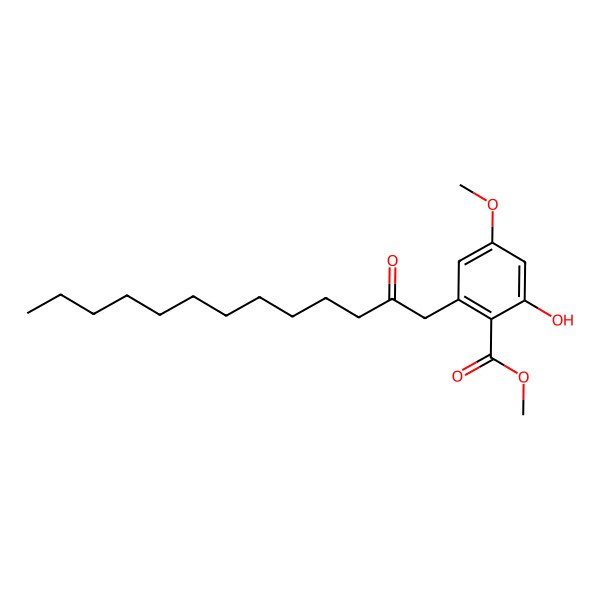 2D Structure of Methyl 2-hydroxy-4-methoxy-6-(2-oxotridecyl)benzoate