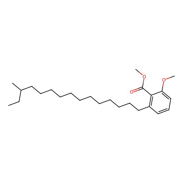 2D Structure of methyl 2-methoxy-6-[(13S)-13-methylpentadecyl]benzoate